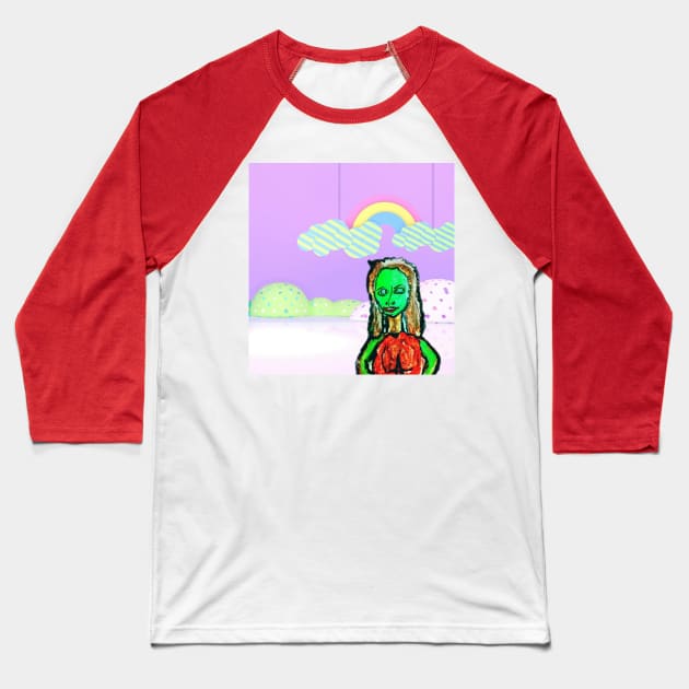 Mona Greena Cupcake Baseball T-Shirt by filltherobot